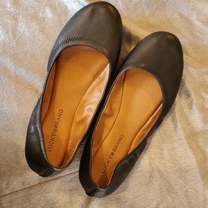 NWOT Lucky Brand Black Soft Leather Flats